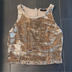 Zara Gold and Silver Sequin Crop Top